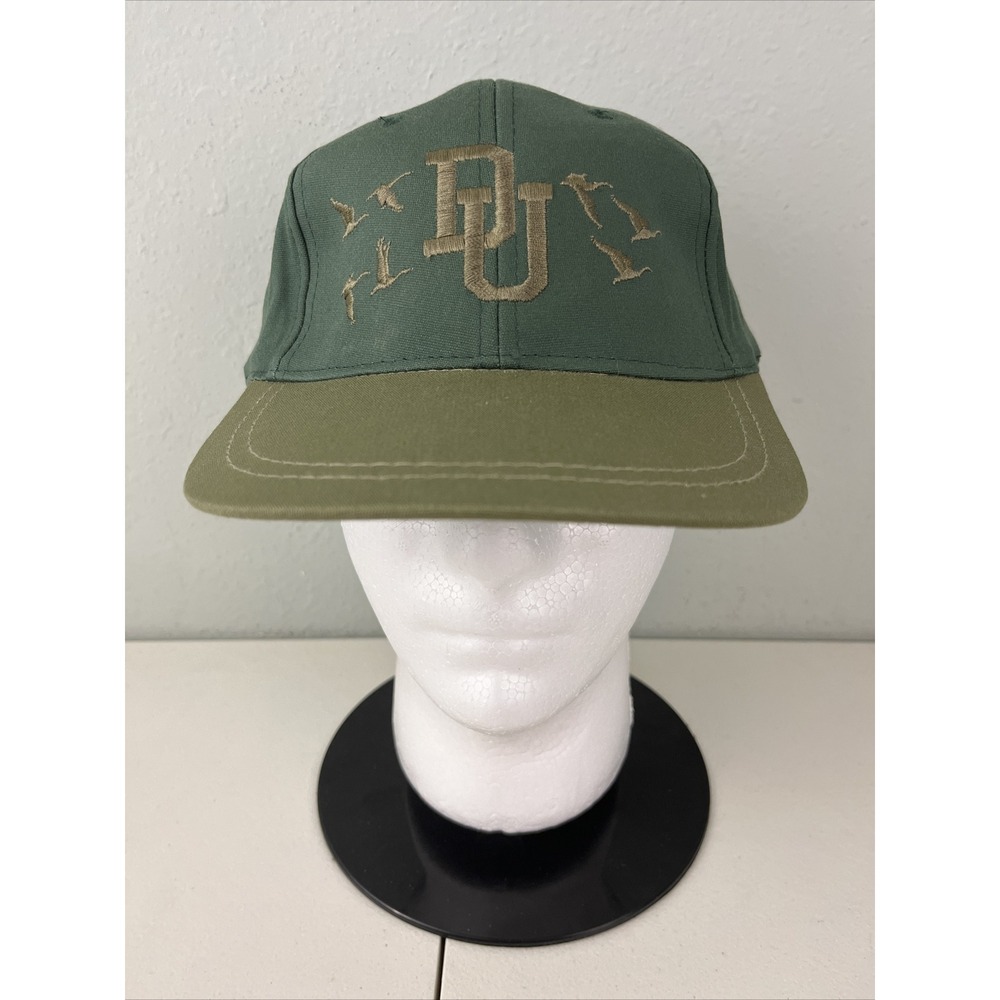 Ducks Unlimited Hat Mens Green Adjustable Strapback Embroidered Hunting Cap